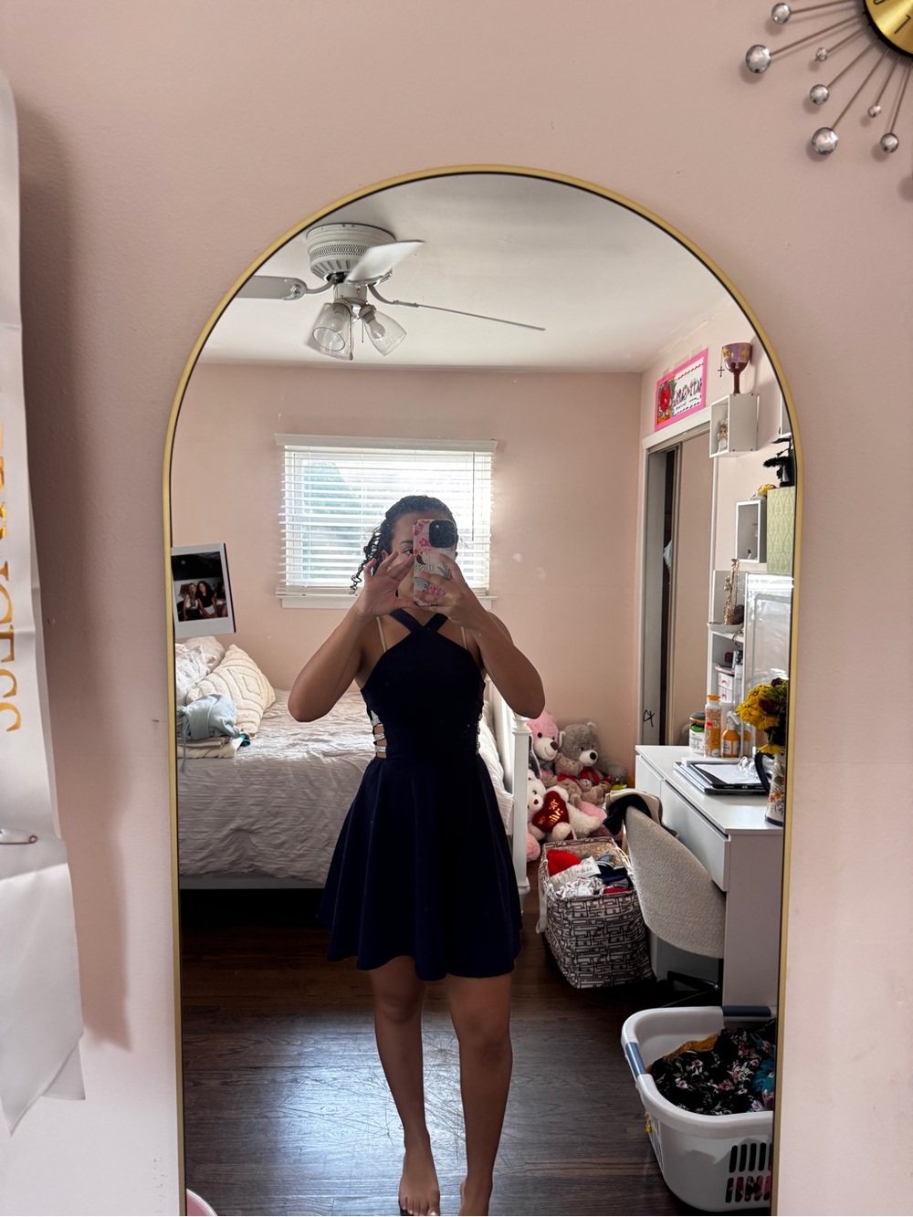 Speechless Navy Crisscross Mini Dress